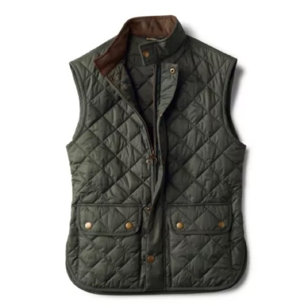 Men’s Barbour Lowerdale Gilet Quilted Vest, XL, Sage Green, NWOT